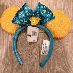 Floral Teal and Yellow Sequin Bow Headband